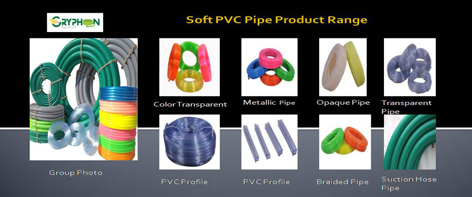 product range soft pvc pipe